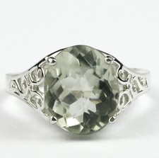 Green Amethyst, 925 Sterling Silver Ladies Ring, SR057
