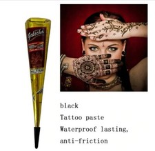 + HENNE COLORE APPLICATORE TATUAGGI INDIANI HENNA MEHNDI TATTOO NERO MARRONE