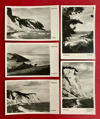 5 x Photo Postcard Hiddensee 1953 High Shore, on the Beach, Cliffs, The Hucke (82726
