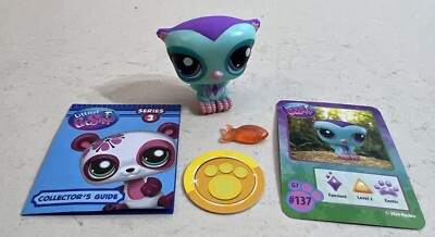 Littlest Pet Shop Surprise Box Series 3 G7 # 137 Teal & Purple Owl