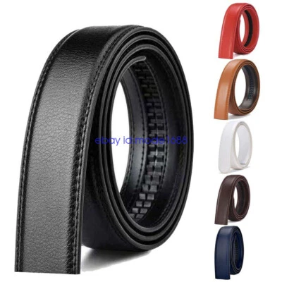 6 Farbe Herren Ratchet Gürtel Echtes Leder Ersatz Gürtel ohne Automatik Schnalle