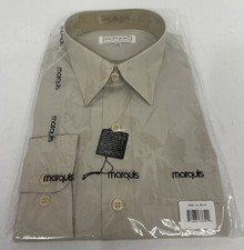 VTG Marquis Mens 16 36-37 Sand Long Sleeve Dress Shirt