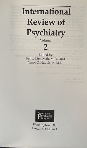 International Review of Psychiatry: v. 2 by Felice Lieh-Mak 1996 hardcover - 第 6/8 張圖片