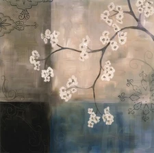 SPA BLOSSOM I (18x18") an BLOSSOM II (18x18") by LAURIE MAITLAND 2PC SET CANVAS