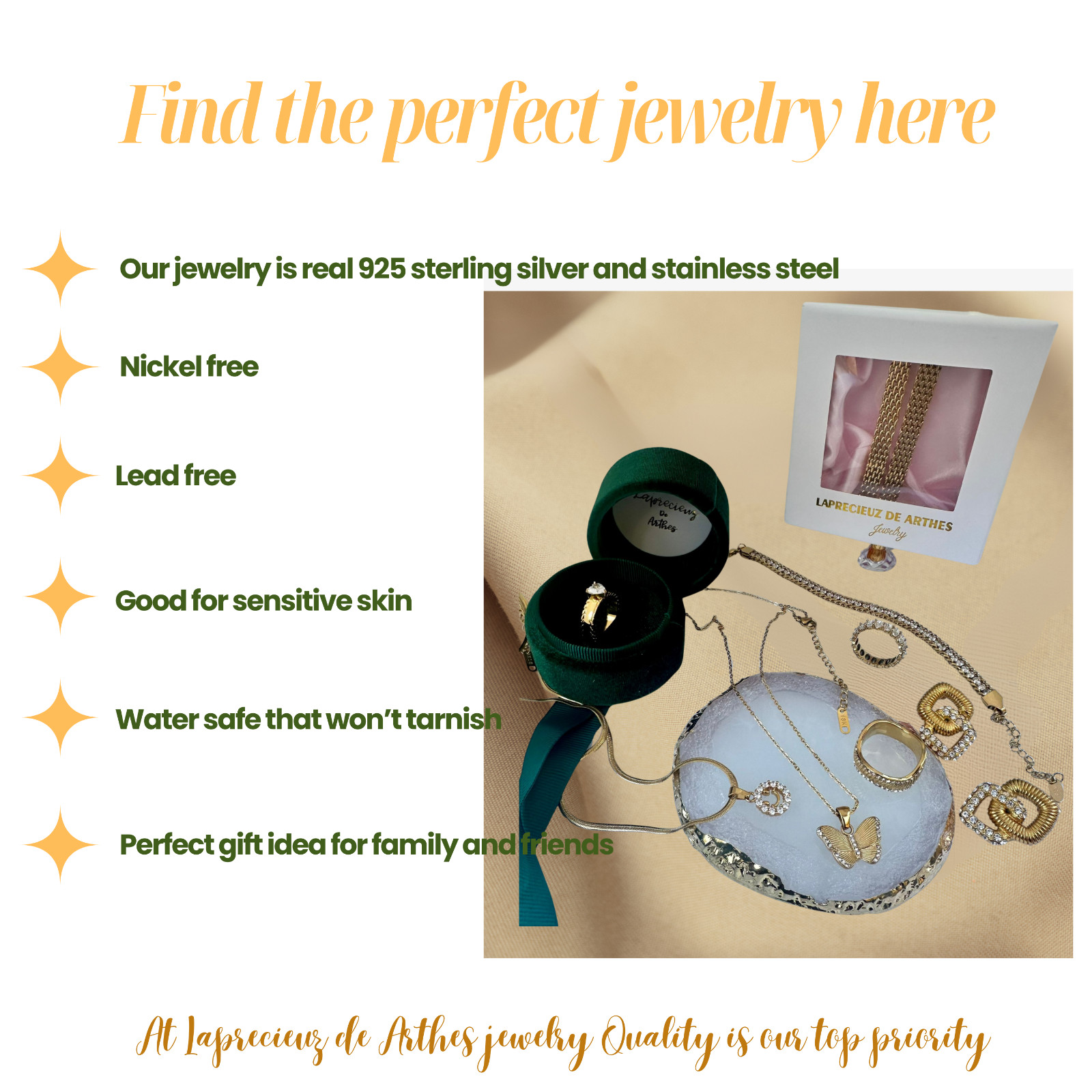 18K Gold filled stainless steel CZ Diamond station necklace dangle chain women