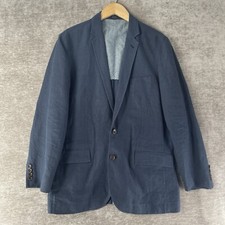 J.Crew New York Men  s M 100 Linen Blue Lightweight Sport Coat Two-Button Blazer
