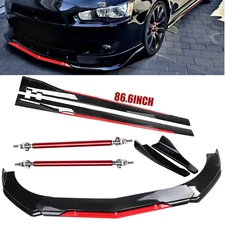 Front Bumper Lip Splitter Spoiler 86.6Side Skirt For Mitsubishi Lancer Body Kit