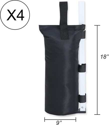 Zippered Canopy Weight Bag Set of 4 120LBS Heavy-Duty Sand Weight for Gazebo Leg - Picture 3 of 5
