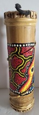 8.5" Indonesian Rain Stick, Hand Made Hand Painted Percussion  Sound Effects