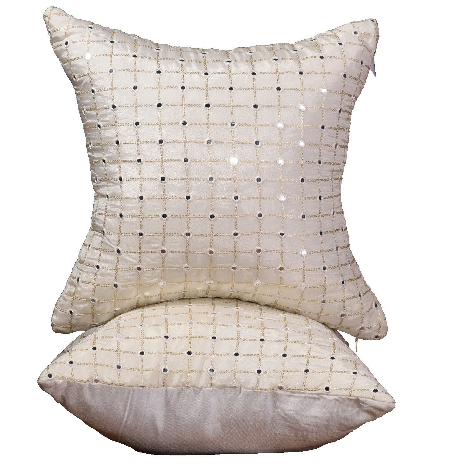 Sequin Patchwork White Home Décor Pillows