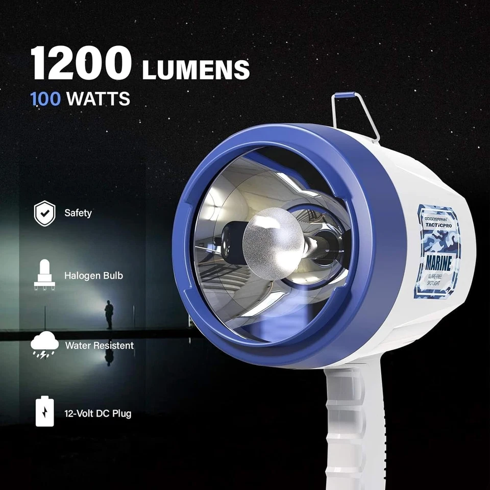 GOODSMANN Proyector Marino con Cable Portátil Luces de Punto con Cable para Barcos 12 Voltios Foto 2 de 4