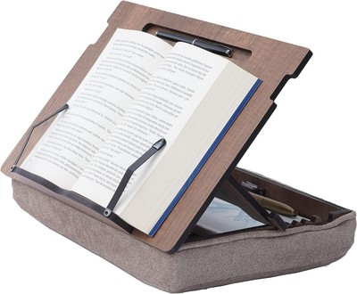 Wooden Book Stand with Storage Reading Holder Cookbook Stand for Kitchen or Bed