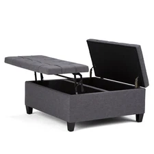 Simpli Home Harrison 36'' Coffee Table Storage Ottoman