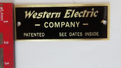 Western Electric ネームプレート　銘板 Antique Western Electric telephone brass nameplate Vintage