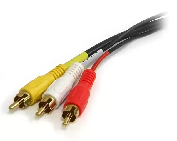 3m 3 RCA Stereo Audio Video Composite Cable - Black (Red White Yellow) - Image 2 of 4