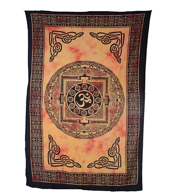 Wandbehang Dekotuch Indien OM Symbol Hippie Goa Deko Tuch Fair ca205cmx140cm 