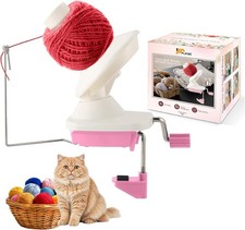 FLKQC Yarn Ball Winder, Hand-Operated Winder Swift Pink