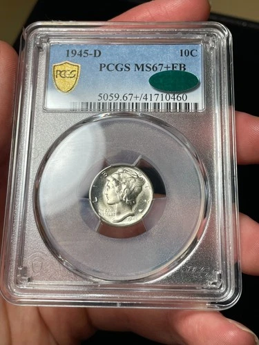 1945-D PCGS MS67+ FB CAC Mercury Silver Dime - Amazing For 67+!!
