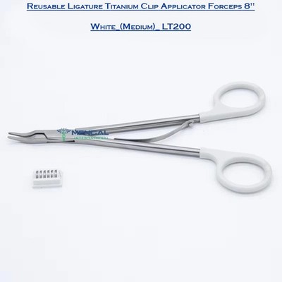 Reusable Ligature Titanium Clip Applicator Forceps 8'' White_medium_LT200