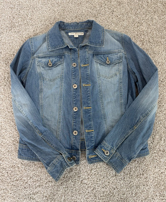 Tommy Hilfiger Women's Blue Denim Jacket Button Front Pockets Long Sleeve M
