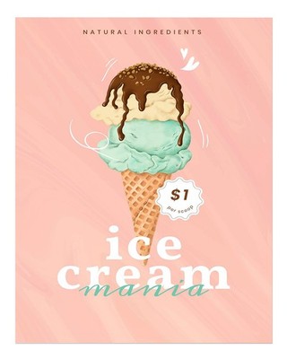 Eiscreme-Mania Wandkunst S��e Leckereien Dekor Verspielt Nicht Anwendb