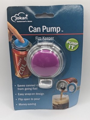 Jokari CAN PUMP FIZZ-KEEPER Purple Sealed snap-on saves drinks from going flat