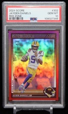 2024 Panini Score Jayden Daniels Base RC Red Zone #16/20 PSA GEM 10 Commanders
