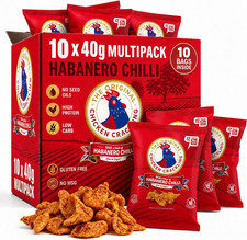 Chicken Crackling Habanero Chilli, Double Cooked Chicken Skin Crisps, High Prote