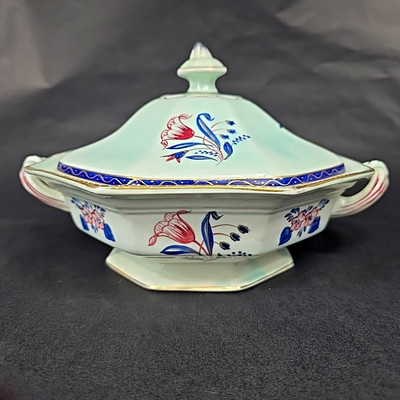 Antique Adams Calyx Ware Ironstone Tureen Tulip C. 1900