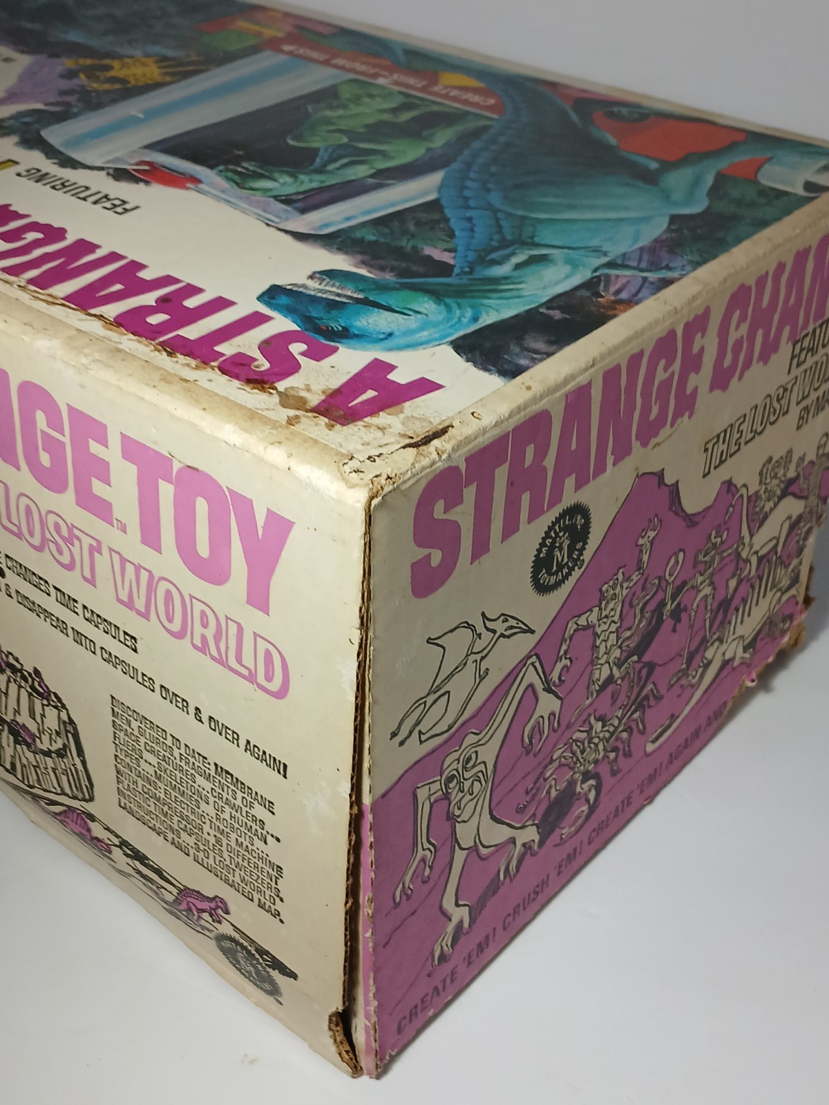 1967 MATTEL STRANGE CHANGE THE LOST WORLD TOY PLAY SET IN ORIGINAL BOX MONSTERS