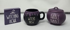 Rae Dunn Purple Witching Hour Block or Paper Weight Witch's Brew Mug Calderon