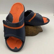 Crocs Adult Slide Sandals Orange Navy Comfortable Size Women  s 8 Men  s 7