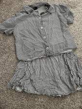 Girls Art Class 2 piece Skirt Outfit Checkered Black & White, size Large 10/12