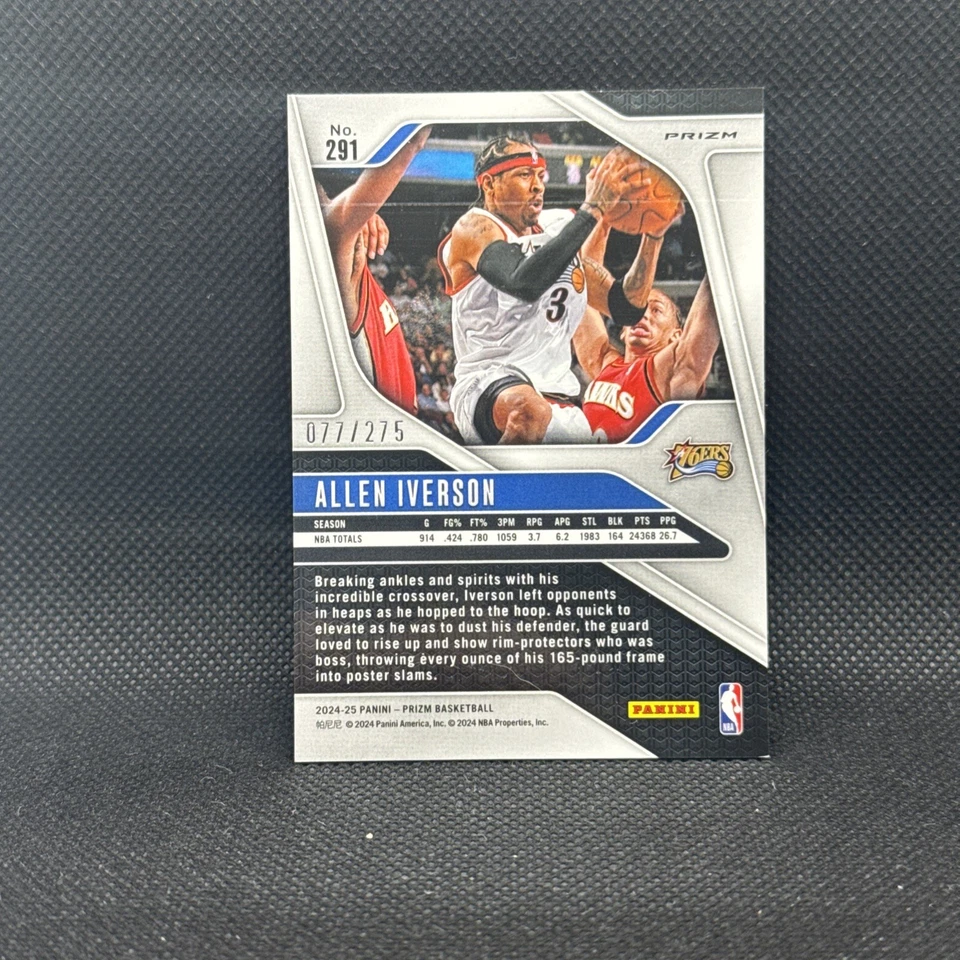 Panini Prizm Allen Iverson 291 White Lazer Prizm 77/275 2024-25 Foto 2 de 2