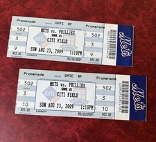 New York Mets Vs Phillies 8/23/09 Eric Bruntlett Unassisted Triple Play Ticket