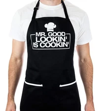 Funny Chef Apron for Men - Humorous Cooking Apron with Adjustable Straps, Dee...