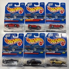 Hot Wheels Vintage Blue Card Ferrari Porsche Lot of 6 F40 F50 959 928 MOC