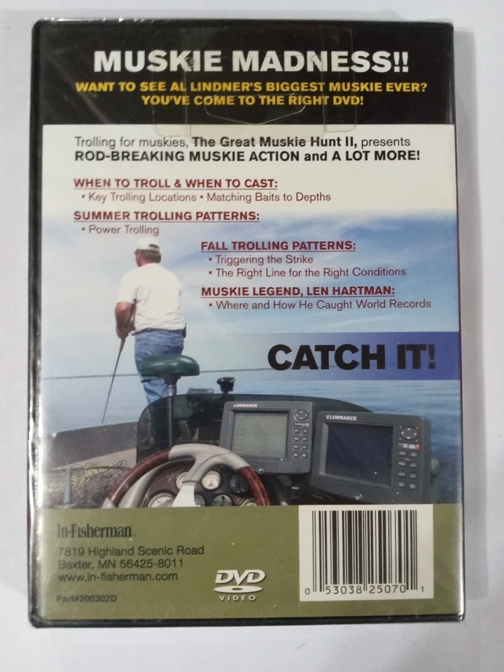 (NEW) IN-FISHERMAN TROLLING FOR MUSKIES THE GREAT MUSKIE HUNT 2 (DVD) - FISHING Foto 2 de 2