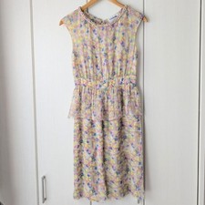 Chanel Dress Multicolor Size 34 Coco Mark 100% Silk