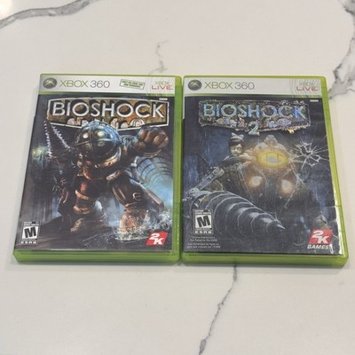 (2)Games BioShock 1 + 2 (Xbox 360, 2007) Complete CIB Manual TESTED Bundle Lot