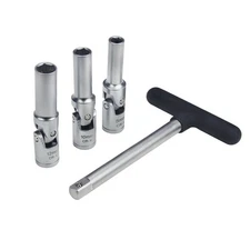 UTMALL 4 Piece Glow Plug Socket Set with 3/8" Dr T-Bar, Glow Plug Sizes (8mm,...