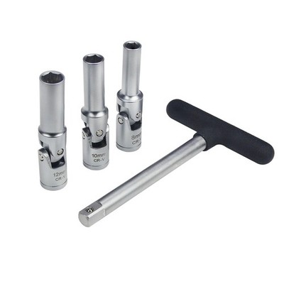 UTMALL 4 Piece Glow Plug Socket Set with 3/8'' Dr T-Bar, Glow Plug Sizes (8mm,...