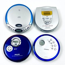 Lot of 4 Portable CD Players Philips Coby Durabrand Audiophase For Parts/Repair