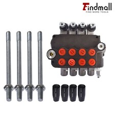 Findmall 4 Spool 21 GPM 3600 PSI SAE Ports Hydraulic Control Valve Double Acting