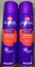 2 Aussie Mega Hair Spray 24HR Flexible Hold 14 oz ORIGINAL UV PROTECTION KELP