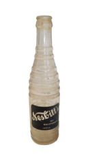 1938 Nesbitts Soda Bottle 10 fl oz Los Angeles California Clear Black Label 1798