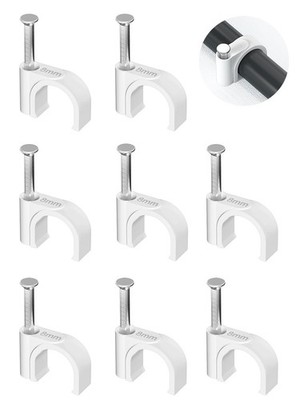 Cable Clips 100pcs Nail in Wall Tacks Coax Ethernet Cat5 Cat5e Cat6 Cat7