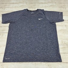Nike Swim Shirt Mens XL Blue Dri-FIT UPF 40 NESSA589 Short Sleeve