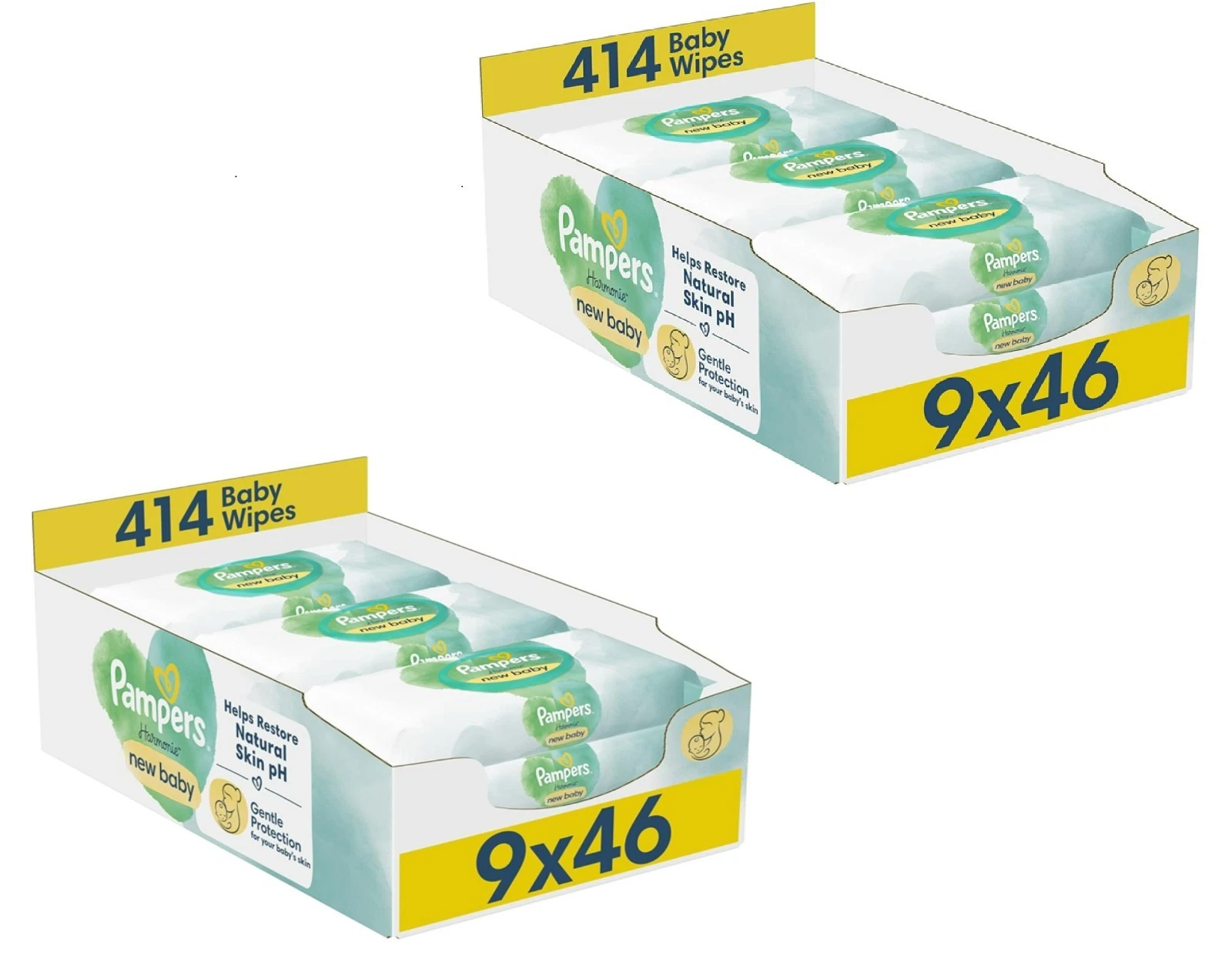Pampers Harmonie New Baby Wipes Plastic Free 18 Packs of 46 Wipes, Total 828
Opens in a new window o
