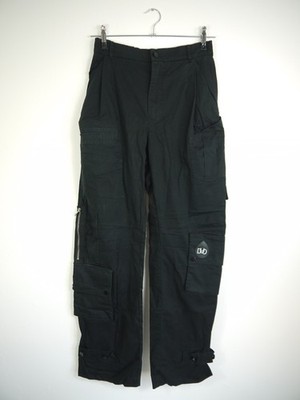 Natasha Zinko DUO Cargo Trousers Black Straight Leg Pocket Detail Size S